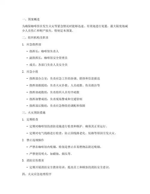 咖啡馆消防应急预案