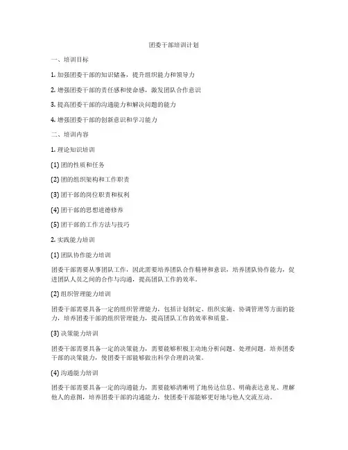团委干部培训计划