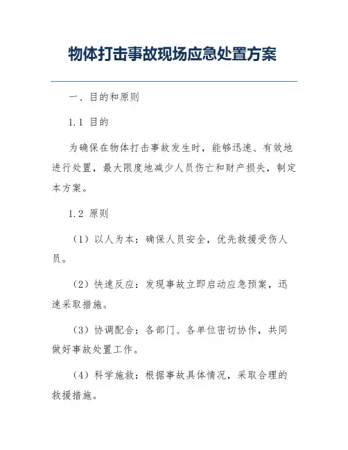 物体打击事故现场应急处置方案