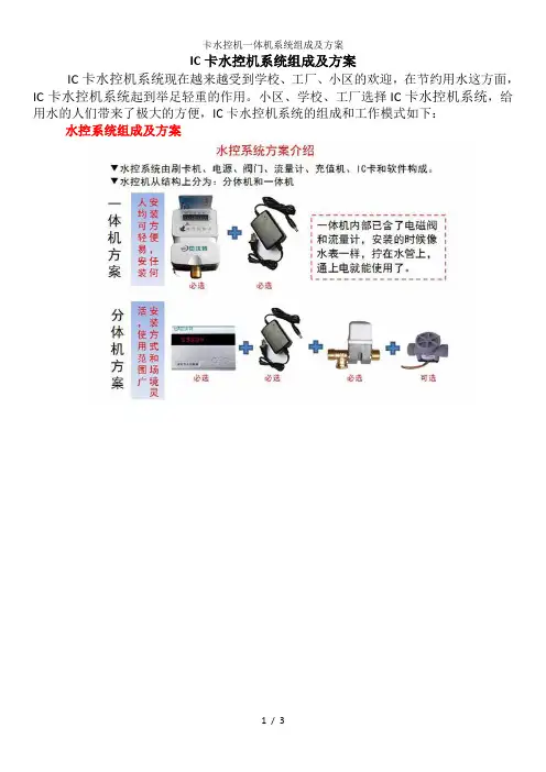 卡水控机一体机系统组成及方案