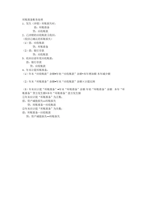 坏账准备账务处理