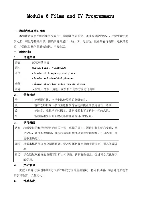 高中英语外研版必修2教案Module 6(17页)