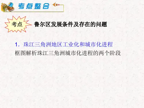 湘教版第1轮地理：模块3必修3第2章第6课区域工业化与城市化进程——以珠江三角洲为例共39页文档