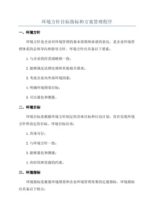 环境方针目标指标和方案管理程序