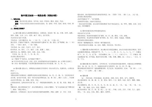 初中语文语法知识——词性归纳和练习(含答案)