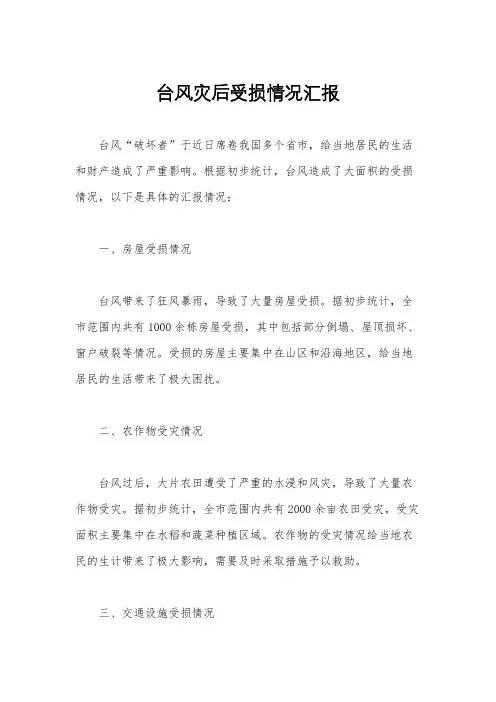 台风灾后受损情况汇报