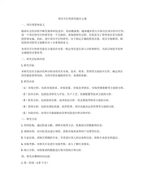 项目可行性研究报告方案