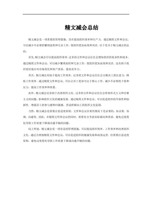 精文减会总结