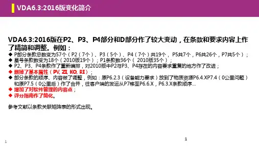 VDA63过程审核培训教材PPT课件