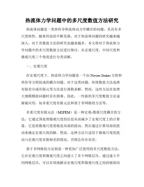 热流体力学问题中的多尺度数值方法研究