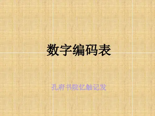 110位数字编码