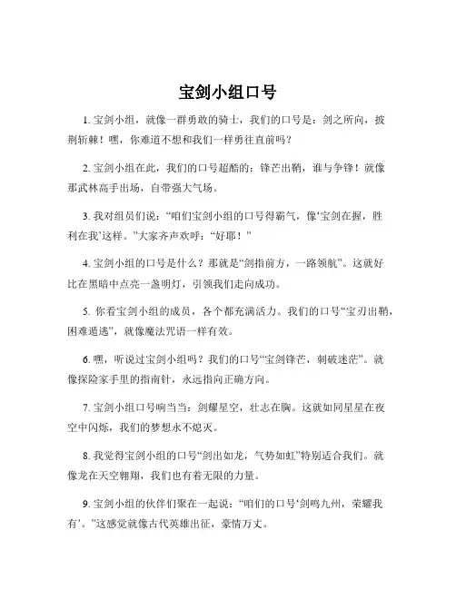 宝剑小组口号