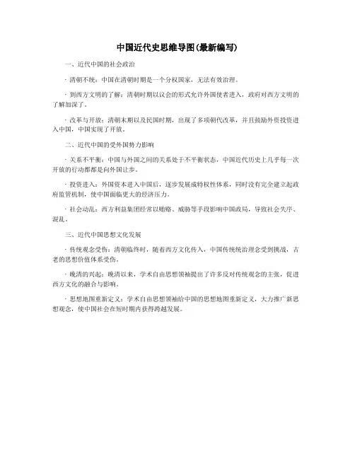 中国近代史思维导图(最新编写)