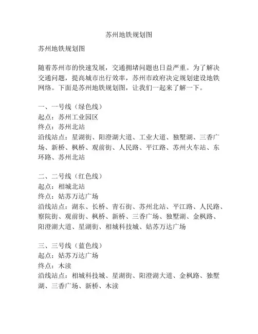 苏州地铁规划图