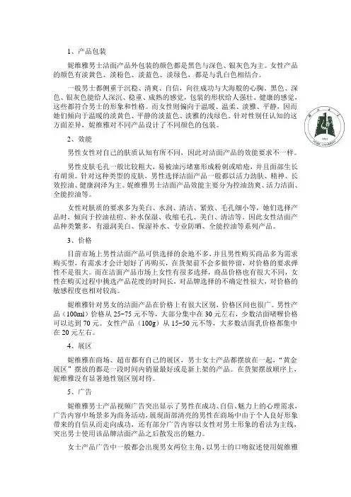 护肤品性别认知差异