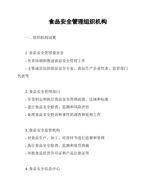 食品安全管理组织机构