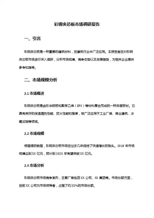 2024年彩钢夹芯板市场调研报告