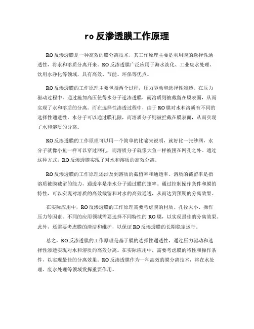 ro反渗透膜工作原理