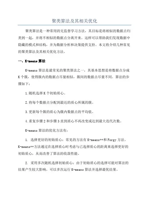 聚类算法及其相关优化