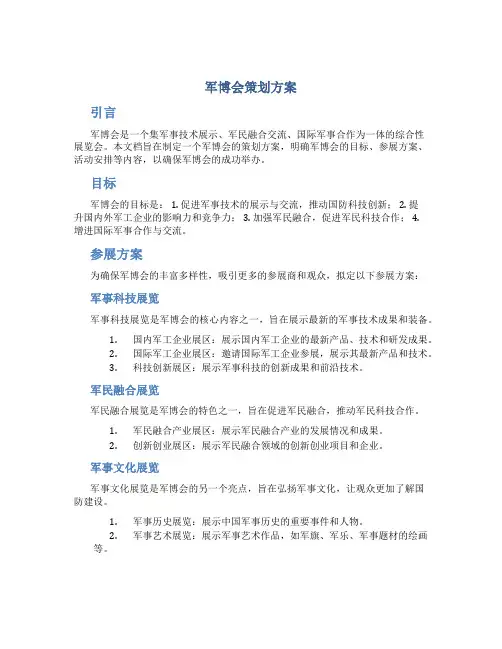 军博会策划方案
