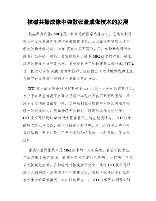 核磁共振成像中弥散张量成像技术的发展