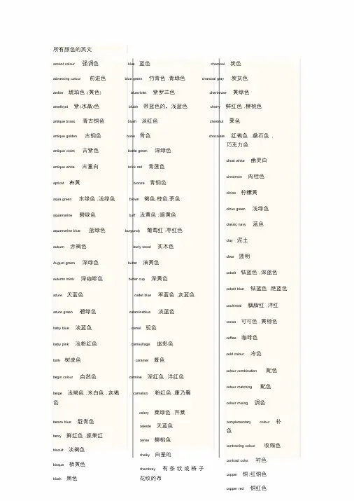 所有颜色的英文课件.doc