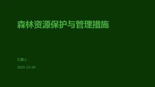 森林资源保护与管理措施
