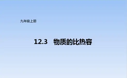 物质的比热容PPT课件完整版苏科版九年级物理上册
