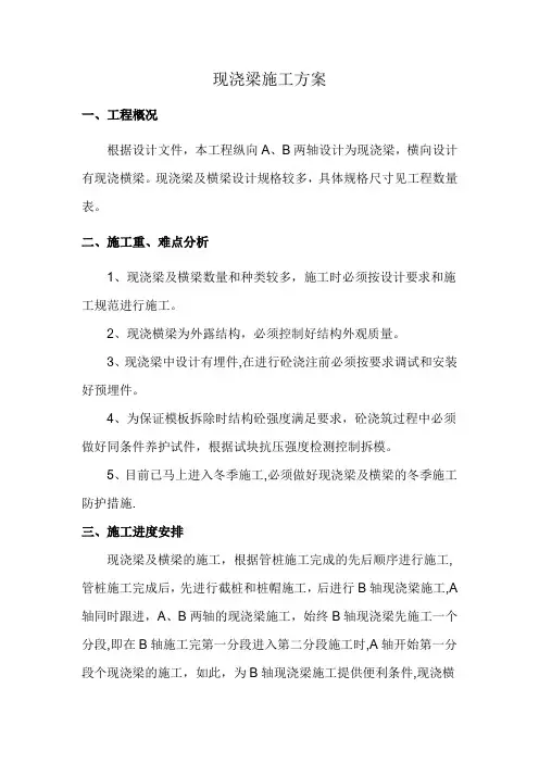 现浇梁施工方案