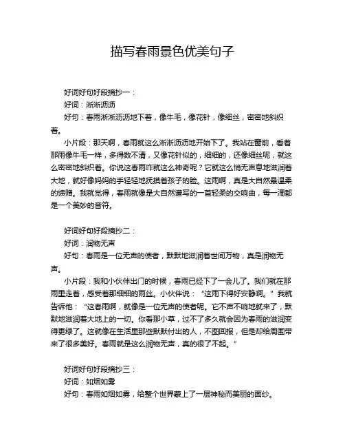 描写春雨景色优美句子