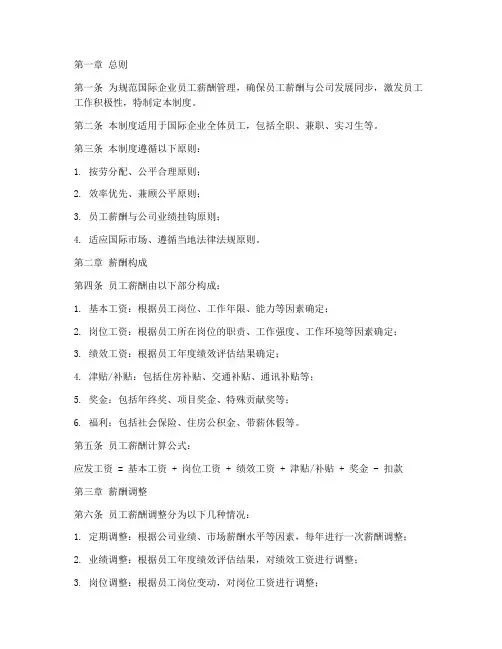 国际企业员工薪酬管理制度