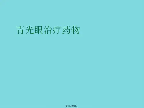 青光眼治疗药物(共10张PPT)