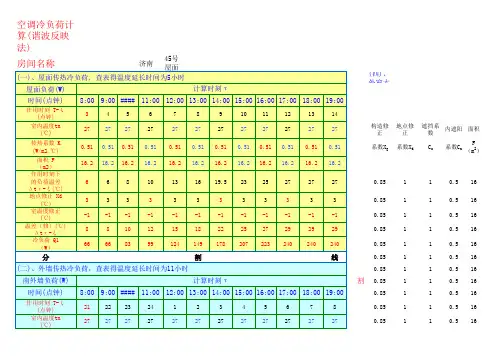 冷负荷计算(谐波反映法)