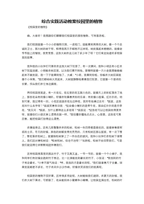 综合实践活动教案校园里的植物