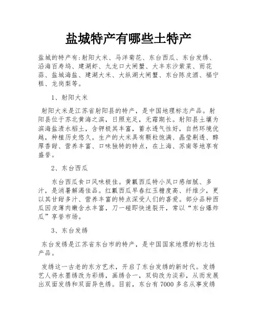盐城特产有哪些土特产