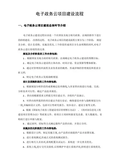 电子政务云项目建设流程