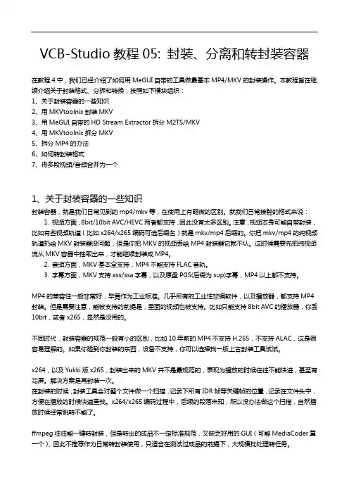 VCB-Studio教程05封装、分离和转封装容器