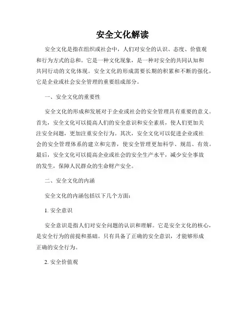 安全文化解读