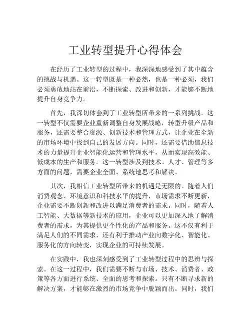 工业转型提升心得体会