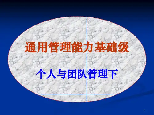 通用管理力基础级个人与团队管理ppt