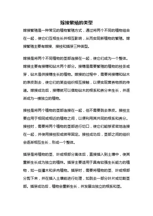 嫁接繁殖的类型