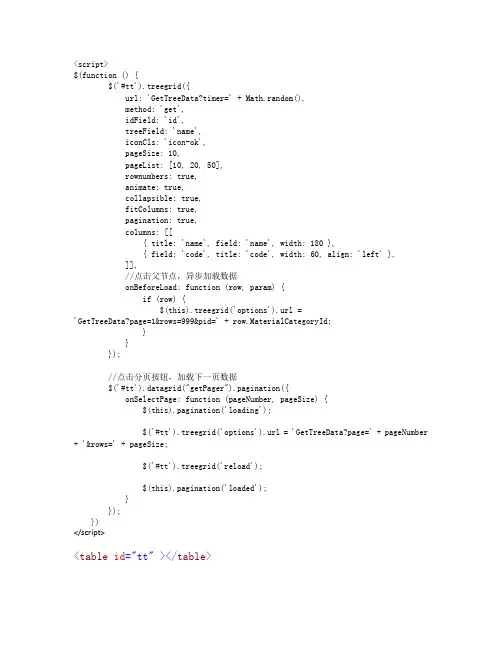 easyui_treegrid异步加载及分页解决方案
