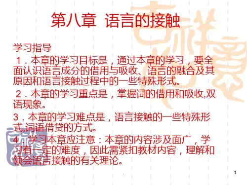 八  语言的接触PPT课件