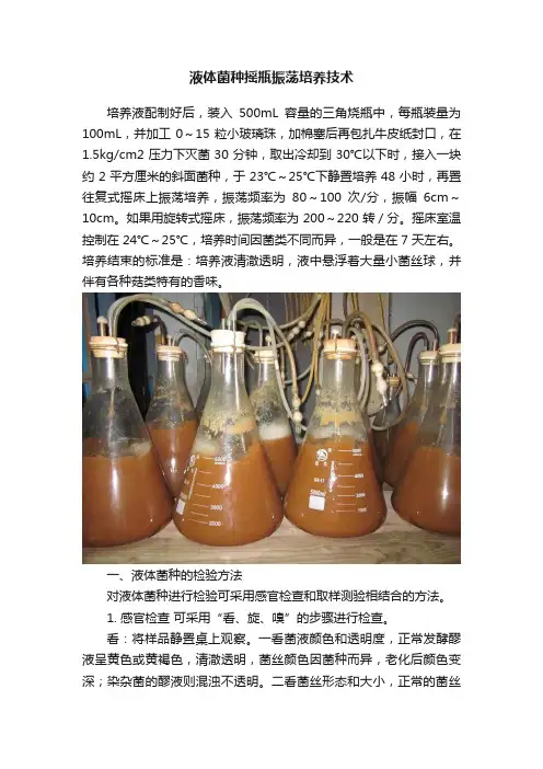 液体菌种摇瓶振荡培养技术