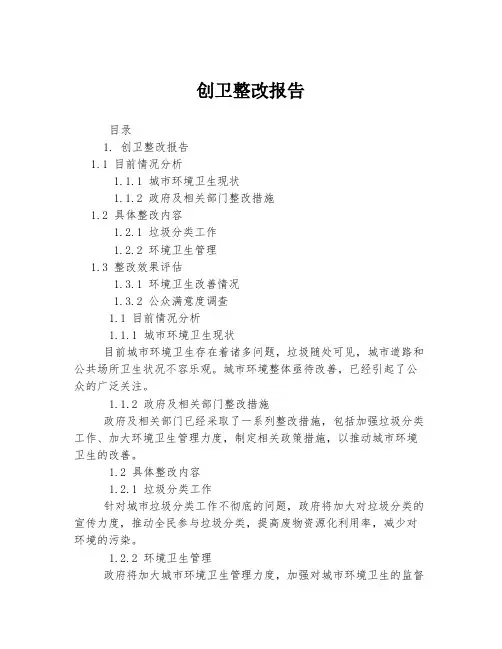 创卫整改报告