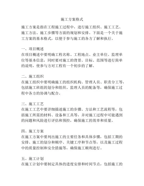 施工方案格式