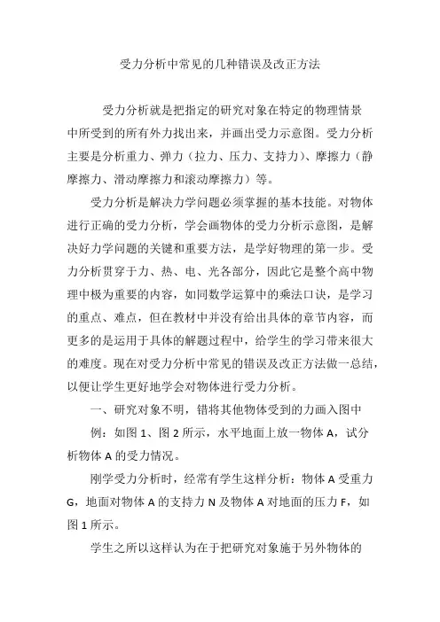 受力分析中常见的几种错误及改正方法