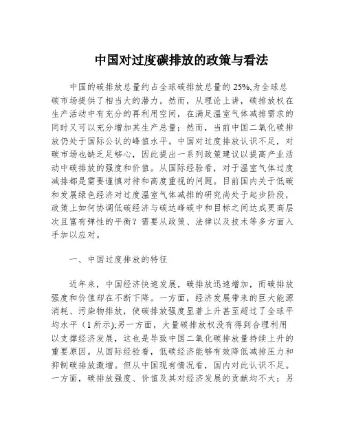 中国对过度碳排放的政策与看法