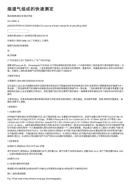 烟道气组成的快速测定