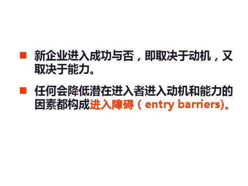 第12章产业的进入退出进入障碍产业组织理论大连